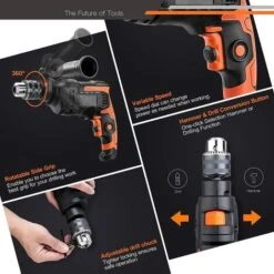 TACKLIFE Perceuse à Percussion, Perceuse à Fil 850W 3000RPM Avec 15 Forets Set, Vitesse Variable, Mode Marteau Et 2 Fonctions En 1, Adaptée Au Bois, Acier, Béton-PID03B -Magasin D'Outils Électriques 87563722 4
