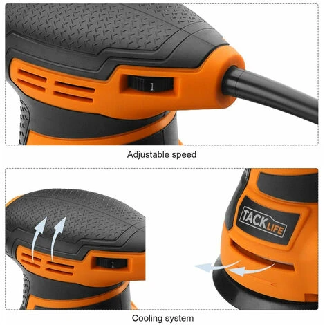 TACKLIFE Ponceuse Excentrique, Ponceuse Rotative Électrique 350W 13000 OPM, 6 Vitesses Variables, Équipé D’Une Boîte à Poussière, 12pcs Disque De Ponçage, Ponceuse Pour Le Ponçage Du Bois PRS01A 5 TACKLIFE Ponceuse Excentrique, Ponceuse Rotative Électrique 350W 13000 OPM, 6 Vitesses Variables, Équipé D’Une Boîte à Poussière, 12pcs Disque De Ponçage, Ponceuse Pour Le Ponçage Du Bois PRS01A – Image 3