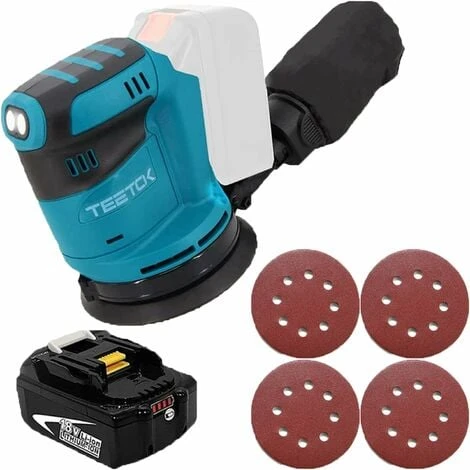 Ponceuse Orbitale Aléatoire Sans Fil, Ponceuse 18V Ø 125mm, Adaptée à La Batterie Makita, Avec Papier De Verre 4PCS + 1x 5.5Ah Batterie (chargeur Non Inclus) 3 Ponceuse Orbitale Aléatoire Sans Fil, Ponceuse 18V Ø 125mm, Adaptée à La Batterie Makita, Avec Papier De Verre 4PCS + 1x 5.5Ah Batterie (chargeur Non Inclus)