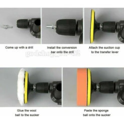 32PCS Rotary Car Polisher Buffer Sander Polishing Machine 5 « Sponge Pad Mop Kit -Magasin D'Outils Électriques 88687641 5