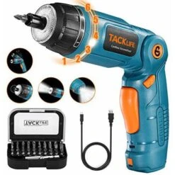 31 Pcs Tournevis 3.6 V Sans Fil TACKLIFE, Li-ion 2000 MAh, 1-4 N.m, 6 Couples Réglages, Tournevis Electrique Rechargeable - SDH13DCB