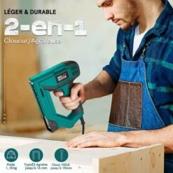 Agrafeuse Électrique, NEU MASTER NTC0060 2 En 1 Cloueur Electrique, Y Compris Les Agrafes Et Les Clous -Magasin D'Outils Électriques 89603312 3