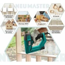 Agrafeuse Électrique, NEU MASTER NTC0060 2 En 1 Cloueur Electrique, Y Compris Les Agrafes Et Les Clous -Magasin D'Outils Électriques 89603312 4