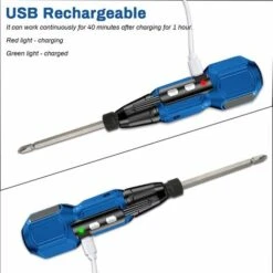 Tournevis Electrique Sans Fil, Tournevis Electrique Rechargeable USB 3,6 V 900 MAh, Lampe De Travail LED, 9 Embouts Magnétiques Et Porte-Embout 1/4 -Magasin D'Outils Électriques 92294563 4