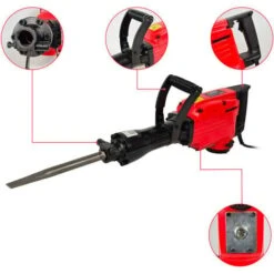 Marteau Piqueur 1700w - 60 Joules - 1900 Coups/min - Marteau De Démolition Inclus 2 Burins : Plat - à Pointe - Malette -Magasin D'Outils Électriques 94400351 3