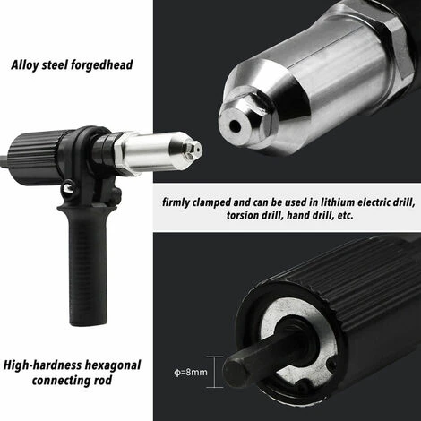 Pistolet A Rivets Electrique Adaptateur De Pistolet A Rivets A Tirer Pour Perceuse Electrique Machine A Riveter A Rivets Et Tete De Pistolet A Clous 5 Pistolet A Rivets Electrique Adaptateur De Pistolet A Rivets A Tirer Pour Perceuse Electrique Machine A Riveter A Rivets Et Tete De Pistolet A Clous – Image 3