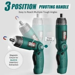 Neur Master Visseuse Sans Fil , Tournevis 4 V , Lumière Avant LED Et Affichage,poignée à 3 Positions, Li-ion 2000 MAh,Réglage Du Couple 6 + 1 Avec 1 Axe D'extension，4 N.m，200 Tr -Magasin D'Outils Électriques 95486838 3