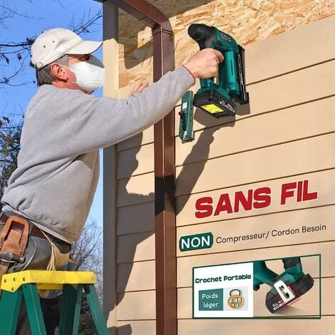 Agrafeuse électrique Sans Fil , NEU MASTER Cloueuse , NTC0023 Pistolet à Clous/Agrafeuse, Inclure Batterie Li-ion 2.0Ah Et Chargeur 4 Agrafeuse électrique Sans Fil , NEU MASTER Cloueuse , NTC0023 Pistolet à Clous/Agrafeuse, Inclure Batterie Li-ion 2.0Ah Et Chargeur – Image 2