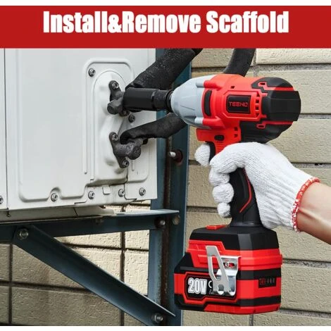 TEENO Clé à Chocs 20V Brushless Lithium-Ion Batteries 4.0Ah, 4 Douilles à Chocs, 600N.m (deux Batteries) 6 TEENO Clé à Chocs 20V Brushless Lithium-Ion Batteries 4.0Ah, 4 Douilles à Chocs, 600N.m (deux Batteries) – Image 4