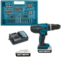 Perceuse Visseuse à Percussion Makita Ø 13 Mm 18V Li-Ion 2Ah En Coffret Avec Kit D'accessoires - HP488DAEX1 -Magasin D'Outils Électriques 97194310 4